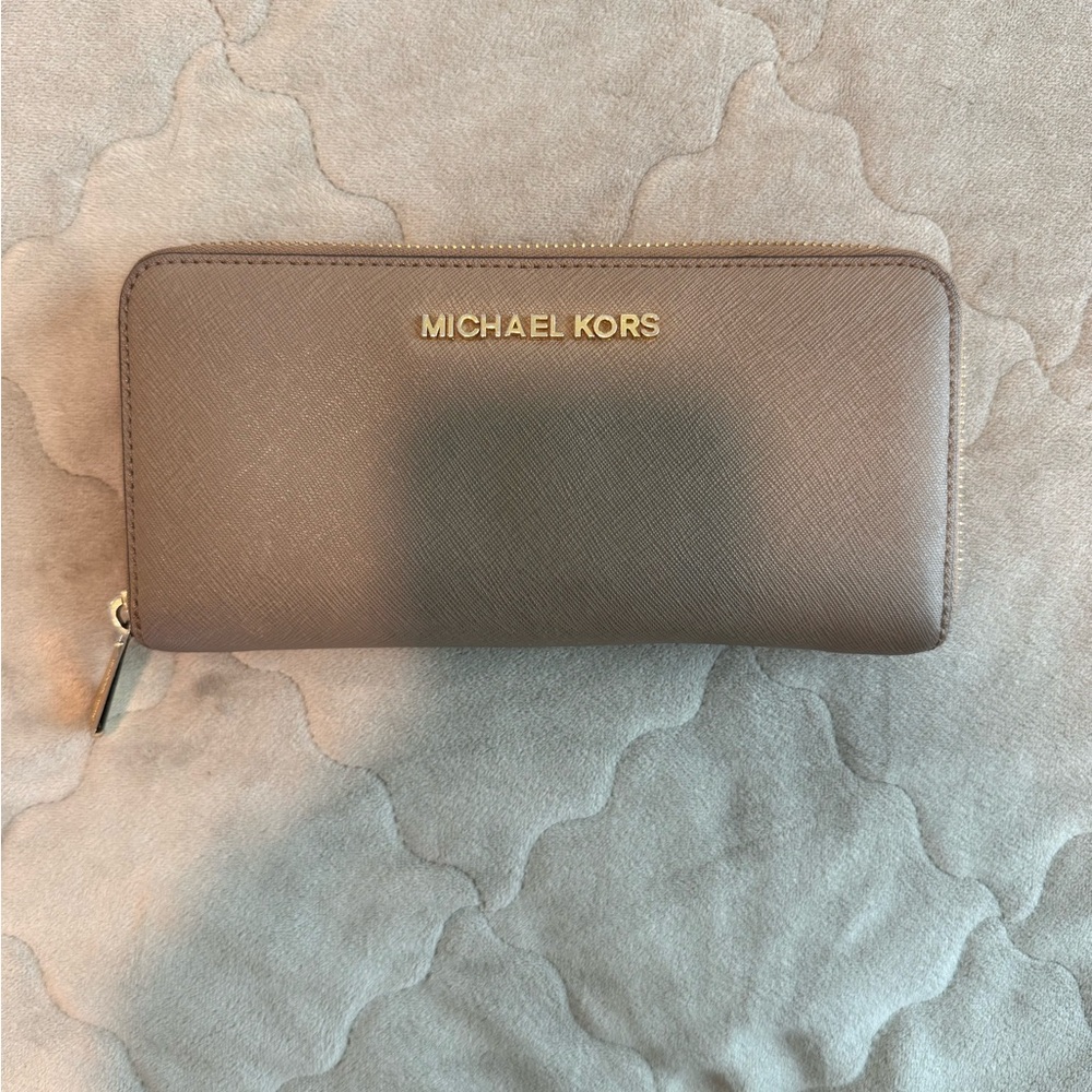 Michael Kors Tan Zip-Around Wallet